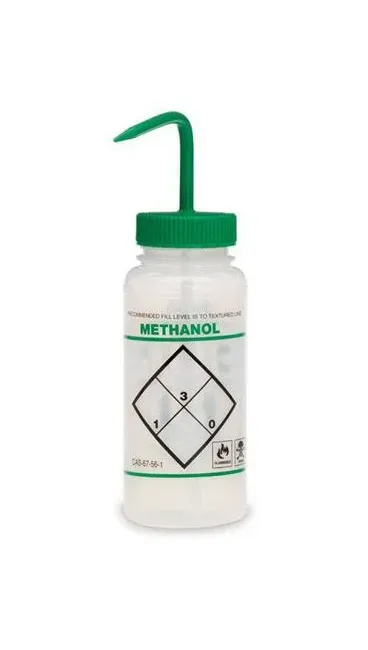 Market Lab - 0623 - Safety Wash Bottle Methanol Label LDPE 500 mL (16 oz.)