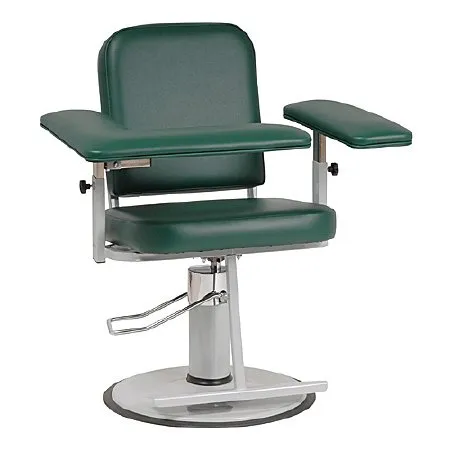 Custom Comfort - 1202-LU/AH/GNMTL - Blood Drawing Chair Extra Wide Padded L Shaped Arm Gunmetal Gray