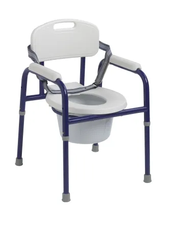 Drive Medical - Pinniped - PC1000BL - Commode Chair Pinniped Padded Fixed Arms Steel Frame With Backrest 250 lbs. Weight Capacity