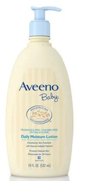 J&J - Aveeno - 10381371019417 - Baby Lotion Aveeno 18 oz. Pump Bottle Unscented Lotion