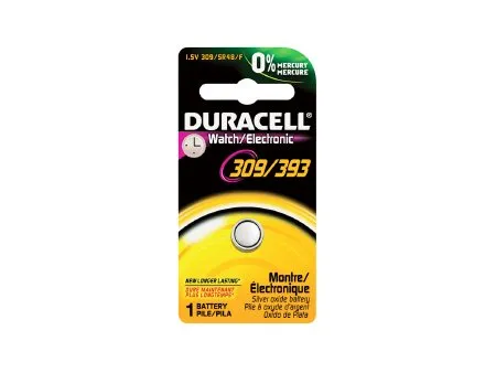 Duracell - D309/393BPK08 - Silver Oxide Battery Duracell 309 / 393 Coin Cell 1.5v Disposable 1 Pack