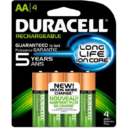 Duracell - DX1500B4N001 - Nimh Battery Duracell Aa Cell 1.2v Rechargeable 4 Pack