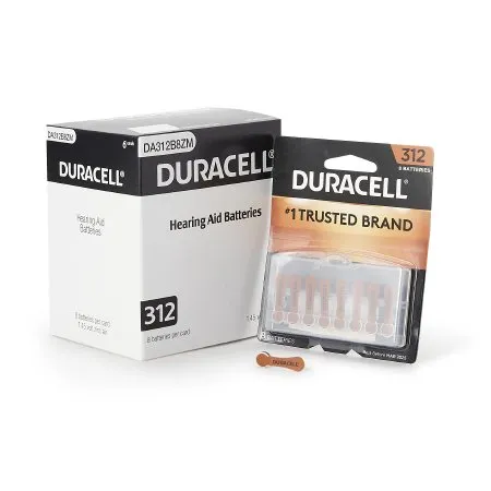 Duracell - DA312B8ZM09 - Zinc Air Battery 312 Cell 1.4V Disposable 8 Pack