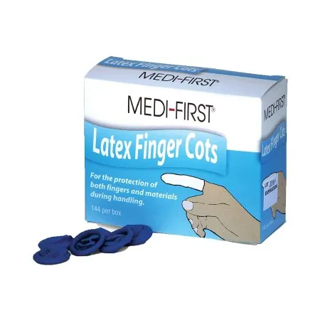 Medique Products - Medi-First - 70035 - Finger Cot Medi-First Large 2-1/2 Inch Length Powder Free Latex NonSterile