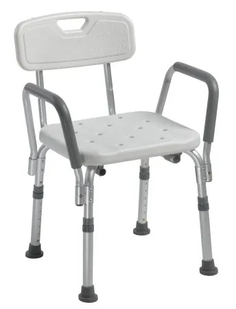 Drive Medical - drive - 12445KD-1 - Bath Bench drive Padded Removable Arms Aluminum Frame With Backrest 16 Inch Seat Width 300 lbs. Weight Capacity