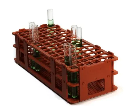 Bel-Art Products - 18746-0000 - Test Tube Rack 90 Place 10 To 13 Mm Tube Size Red 2-1/2 X 4-1/8 X 9-3/4 Inch