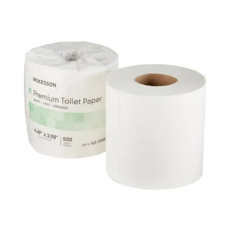 McKesson - 165-TP500P - Premium Toilet Tissue Premium White 2 Ply Standard Size Cored Roll 500 Sheets 4 X 4 1/2 Inch