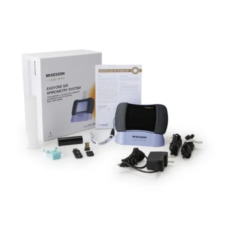 McKesson - 141-2500-2 - LUMEON EasyOne Air Spirometer System LUMEON EasyOne Air <1.5 cm H20 L/s @14 L/s Touch Screen Display Disposable Mouthpiece