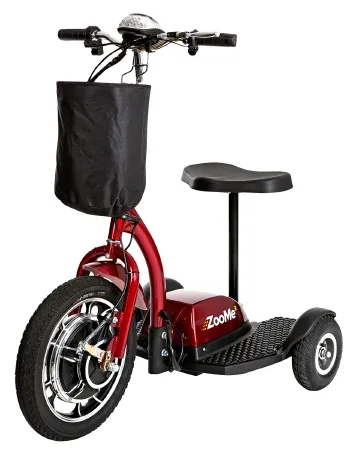 Drive Medical - ZooMe - ZOOME3 - 3 Wheel Electric Scooter ZooMe 300 lbs. Weight Capacity Red