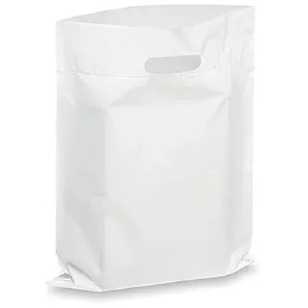 Uline - S-7632W - Open Ended Handle Bag 12 X 15 Inch 1.5 Mil