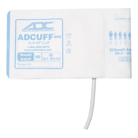 American Diagnostic - Adcuff - 8450-10SA-1HP - Single Patient Use Blood Pressure Cuff Adcuff 20.5 To 28.5 Cm Arm Cloth Fabric Cuff Small Adult Cuff