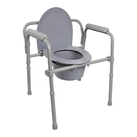 McKesson - 146-11148-1 - Commode Chair McKesson Fixed Arms Steel Frame Back Bar 13-1/2 Inch Seat Width 350 lbs. Weight Capacity