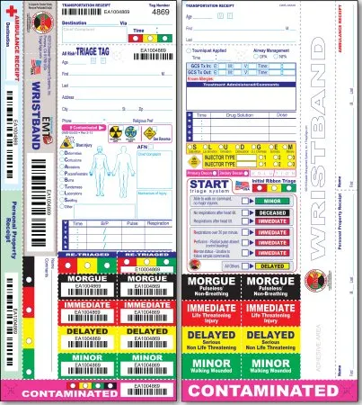 Disaster Management Systems - DMS-05420 - Triage Tag For Emergency Sites Multicolored Synthetic Paper 50 Per Pack