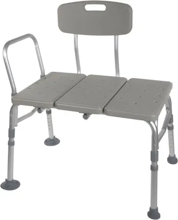 Drive DeVilbiss Healthcare - drive - 12011KD-1 - Drive Medical   Knocked Down Bath Transfer Bench Arm Rail 17 1/2 to 21 1/2 Inch Seat Height 400 lbs. Weight Capacity