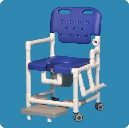 IPU - Elite - ELT817PFRLDA - Commode / Shower Chair Elite Drop Arms With Backrest 325 lbs. Weight Capacity