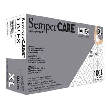 Sempermed USA - SemperCare Latex - SCLT105 - Exam Glove Sempercare Latex X-large Nonsterile Latex Standard Cuff Length Micro-textured Ivory Not Rated