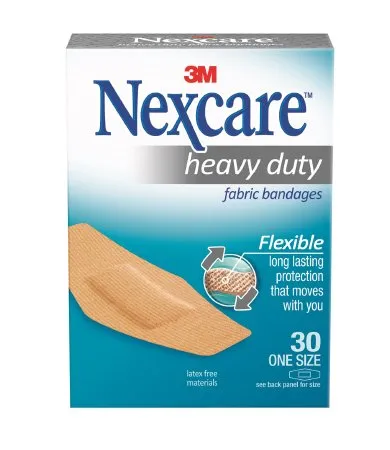 3M - Nexcare Heavy Duty - 664-30PB - Adhesive Strip Nexcare Heavy Duty 1 X 3 Inch Fabric Rectangle Tan Sterile