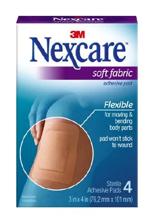 3M - Nexcare - SFP34 -  Adhesive Strip  3 X 4 Inch Fabric Rectangle Tan Sterile