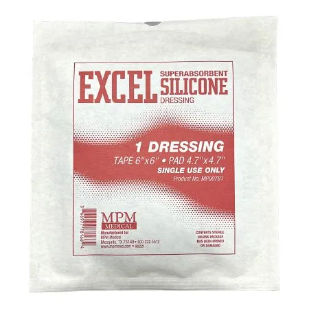 MPM Medical - Excel SAP - MP00781 - Super Absorbent Dressing Excel Sap 6 X 6 Inch Rectangle Sterile