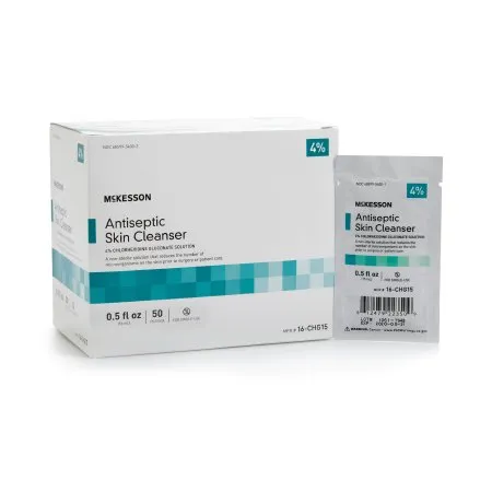 Mckesson - 16-chg15 - antiseptic skin cleanser 15 ml individual packet 4% strength chg ( gluconate) / isopropyl alcohol nonsterile