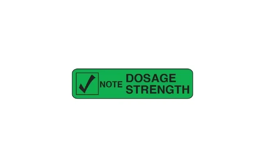 Shamrock Scientific - A-104 - Pre-printed Label Auxiliary Label Green Krome Note Dosage Strength Black Safety And Instructional 3/8 X 1-1/2 Inch