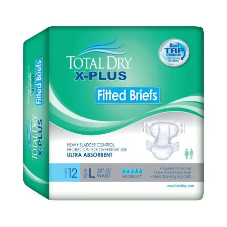 Secure Personal Care Products - Total Dry X-Plus - SPC97033 - Total Dry X-PlusUnisex Adult Incontinence Brief Total Dry X-Plus Medium Disposable Heavy Absorbency