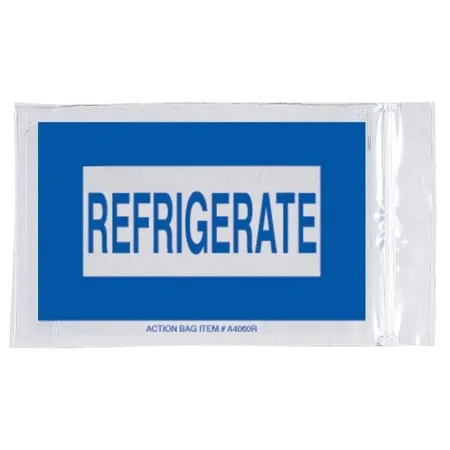 Action Health - 85251609257 - Reclosable Refrigerate Bag 6 X 9 Inch Plastic Clear / Blue Zipper Closure