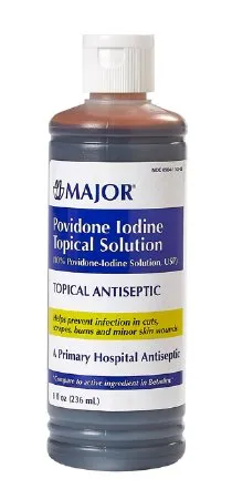 Major Pharmaceuticals - 00904110309 - Skin Prep Solution Major 8 Oz. Bottle 10% Strength Povidone-iodine Nonsterile