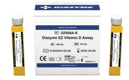 Diazyme Laboratories - DZ888A-K - Reagent Kit Immunoassay / Nutritional Assessment 25-hydroxyvitamin D (vitamin D) For Automated Clinical Chemistry Analyzers 200 Tests R1: 1 X 40 Ml, R2: 1 X 10 Ml
