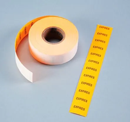 Health Care - HCL - 4017 - Pre-Printed Label HCL Advisory Label Orange Paper Expires Black Quality Control Label 1/2 X 7/8 Inch