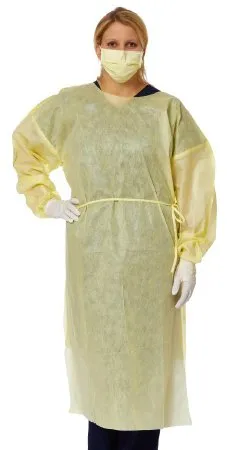 Medline - NONLV240XL - QuickComply Protective Procedure Gown QuickComply X Large Yellow NonSterile AAMI Level 2 Disposable