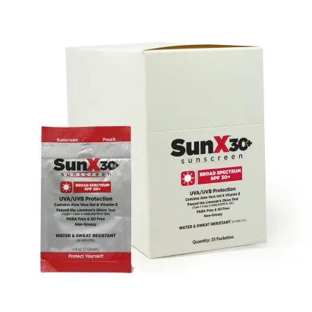 Coretex - 71430 - Products SunX 30+ Sunscreen with Dispenser Box SunX 30+ SPF 30 Lotion 1.25 oz. Individual Packet