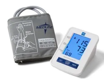 Medline - MDS4001LA - Home Automatic Digital Blood Pressure Monitor Medline Large Adult Cuff Nylon Cuff 42 - 48 Cm Desk Model