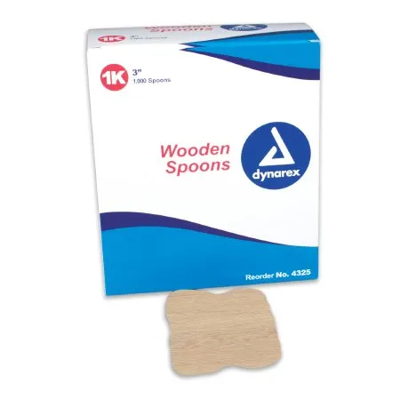 Dynarex - 4325 - Medical Spoon Double Ended Wood Wood