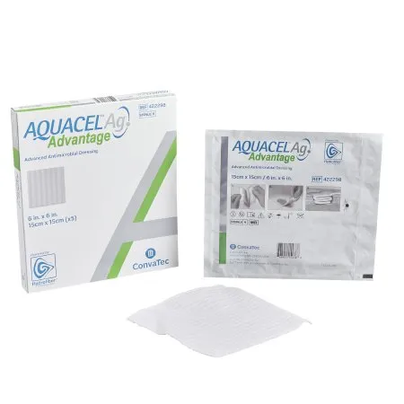 Convatec - 422298 - Aquacel AG Advantage Silver Hydrofiber Dressing Aquacel Ag Advantage 6 X 6 Inch Square Sterile