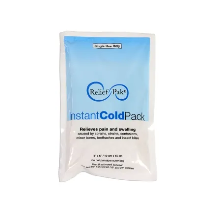 Fabrication Enterprises - Relief Pak - 11-1021 - Instant Cold Pack Relief Pak General Purpose Small 4 X 6 Inch Plastic / Ammonium Nitrate / Water Disposable