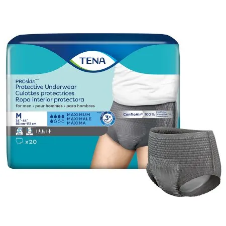 Essity Health & Medical Solutions - TENA ProSkin Protective - 73520 - Essity  Male Adult Absorbent Underwear  Pull On with Tear Away Seams Medium Disposable Moderate Absorbency