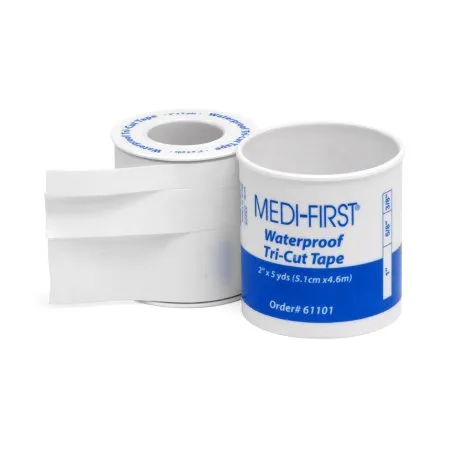 Medique Products - Medi-First - 61101 - Waterproof Medical Tape Medi-First White 3/8 / 5/8 / 1 Inch X 5 Yard Adhesive NonSterile