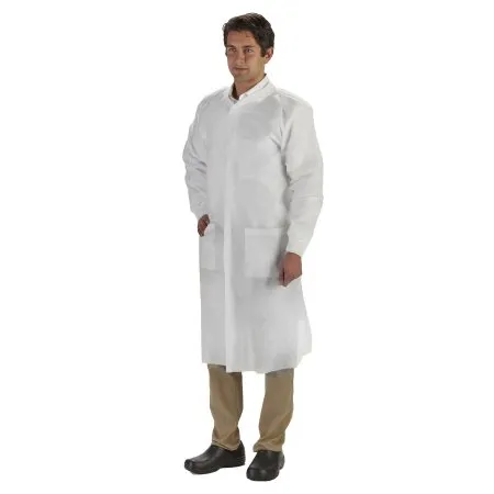 Graham Medical - LabMates - 85174 - Products  Lab Coat  White Large Knee Length Disposable