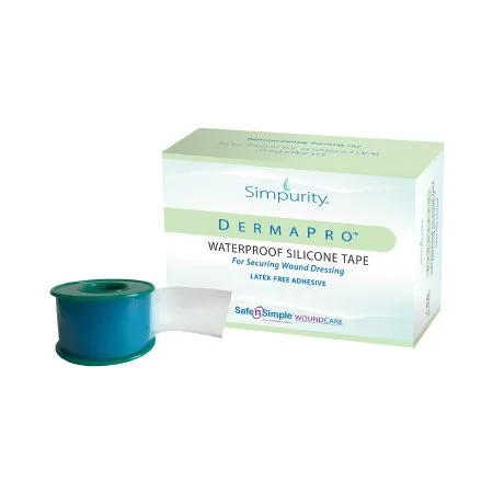 Safe N Simple - DermaPro - SNS57232 - Safe n Simple  Waterproof Medical Tape  White 2 Inch X 5 Yard Silicone NonSterile