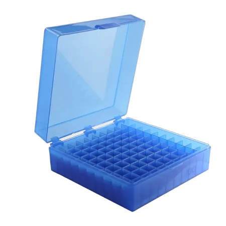 Heathrow Scientific - 120201 - Cryo Storage Box 2-1/5 X 5-3/5 X 6 Inch Blue Polypropylene 100 Tube Capacity