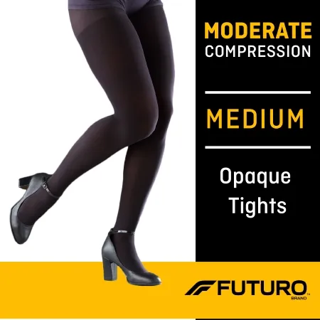 3M - 71070EN - Futuro Opaque Compression Pantyhose Futuro Opaque Waist High Medium Black Closed Toe