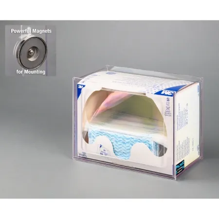 Poltex - FACESHLD-M - Face Shield Dispenser Magnetic Mount Clear 6-1/4 X 8 X 11-1/2 Inch PETG Plastic
