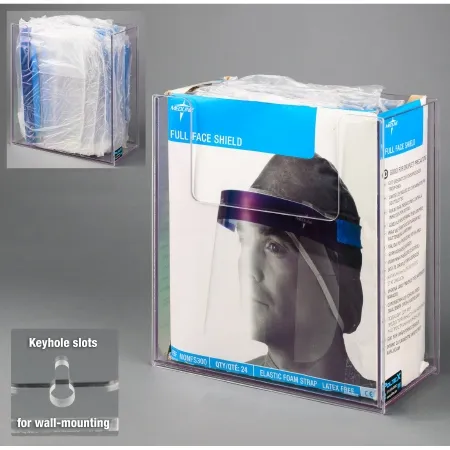 Poltex - FCSHIELD-W - Face Shield Dispenser Magnetic Mount Clear 5.65 X 12-1/4 X 13 Inch PETG Plastic
