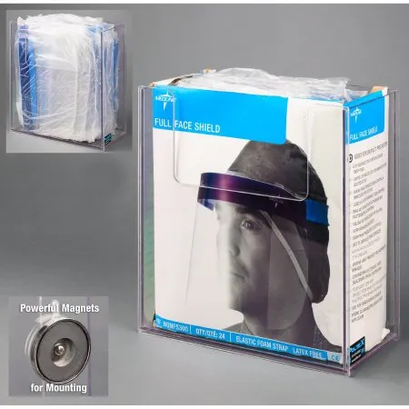 Poltex - FCSHIELD-M - Face Shield Dispenser Magnet Mount Clear 5.65 X 12-1/4 X 13 Inch PETG Plastic