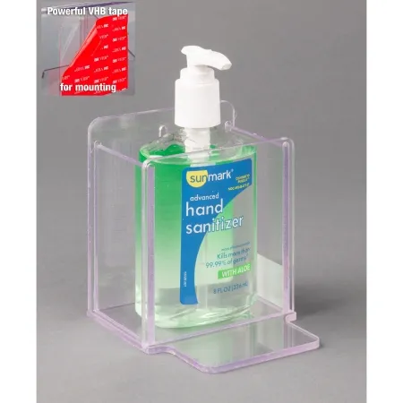 Poltex - HANDSANSFIX-T - Hand Hygiene Holder Poltex Clear Petg Manual 8 Oz. Bottle Vhb Tape Mount
