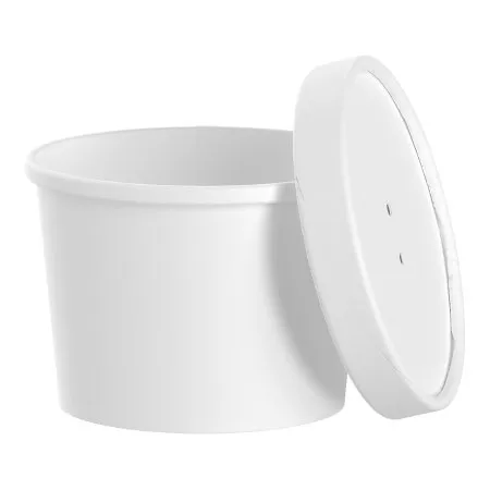 RJ Schinner Co - Flexstyle - KHSB12A-2050 - Food Container With Lid Flexstyle White Single Use Paper 3-1/5 Inch Dia X 2-4/5 Inch H