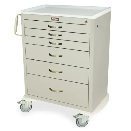 Harloff - M-Series - MDS3030K06 - Anesthesia Cart M-Series Steel 43-3/4 X 36-3/4 X 22 Inch Specify when Ordering (3) 3 Inch  (2) 6 Inch  and (1) 9 Inch Drawers