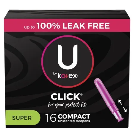 Kimberly Clark - U By Kotex Click - From: 51581 To: 53445 -  Tampon U by Kotex Click Super Absorbency Plastic Applicator Individually Wrapped