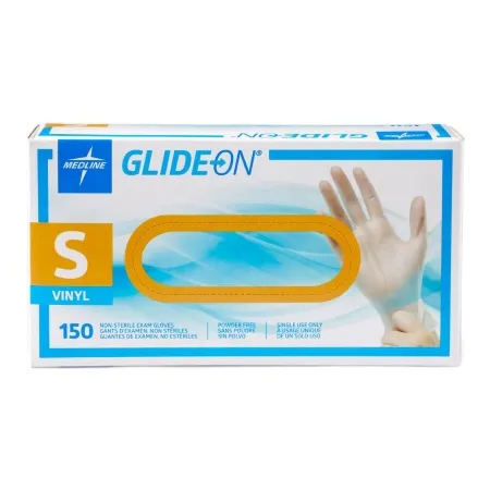 Medline - Glide-On - GLIDE511 - Exam Glove Glide-on Small Nonsterile Vinyl Standard Cuff Length Smooth Clear Not Rated